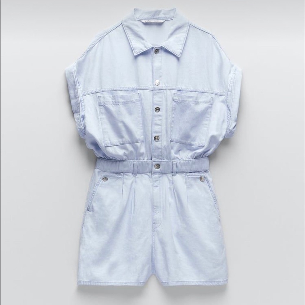 Zara Denim Jumpsuit with Pockets